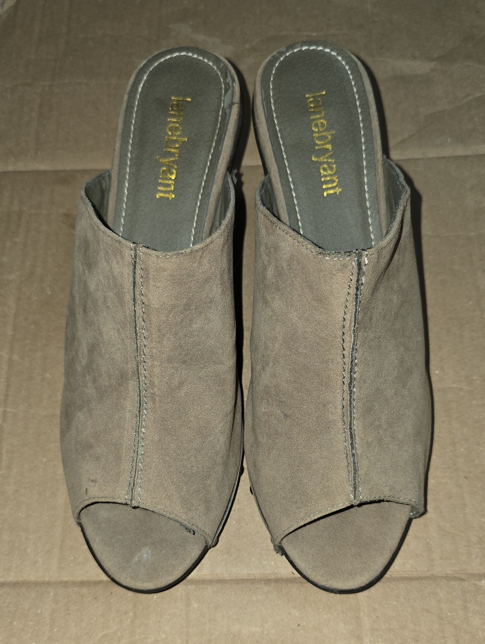NWT Womens Lane Bryant Peep Toe Wedge Half Boot Size 11W